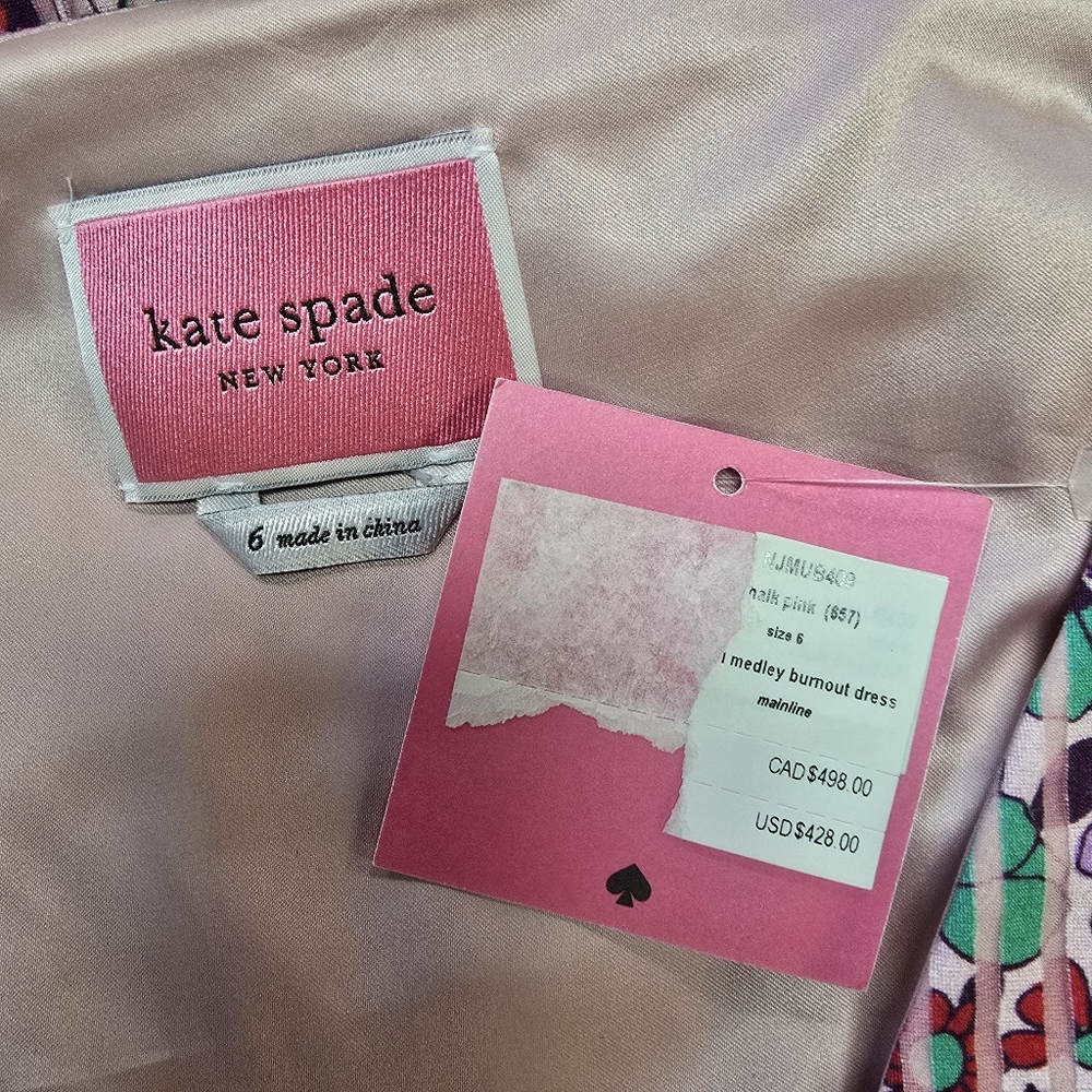 kate spade Pink Floral Burnout Midi Dress - Picture 11 of 13